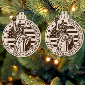 Alternative view of 250 Years Of Freedom Ornament | 250th Anniversary United States Wooden Patriotic Ornament | America 1776â€“2026 Gift 683585_1