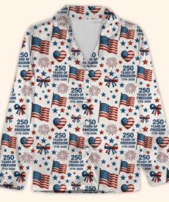 Alternative view of 250 Years of Freedom Pajamas | Patriotic 1776-2026 Pajamas | Happy 250th Birthday Pajamas for Christmas