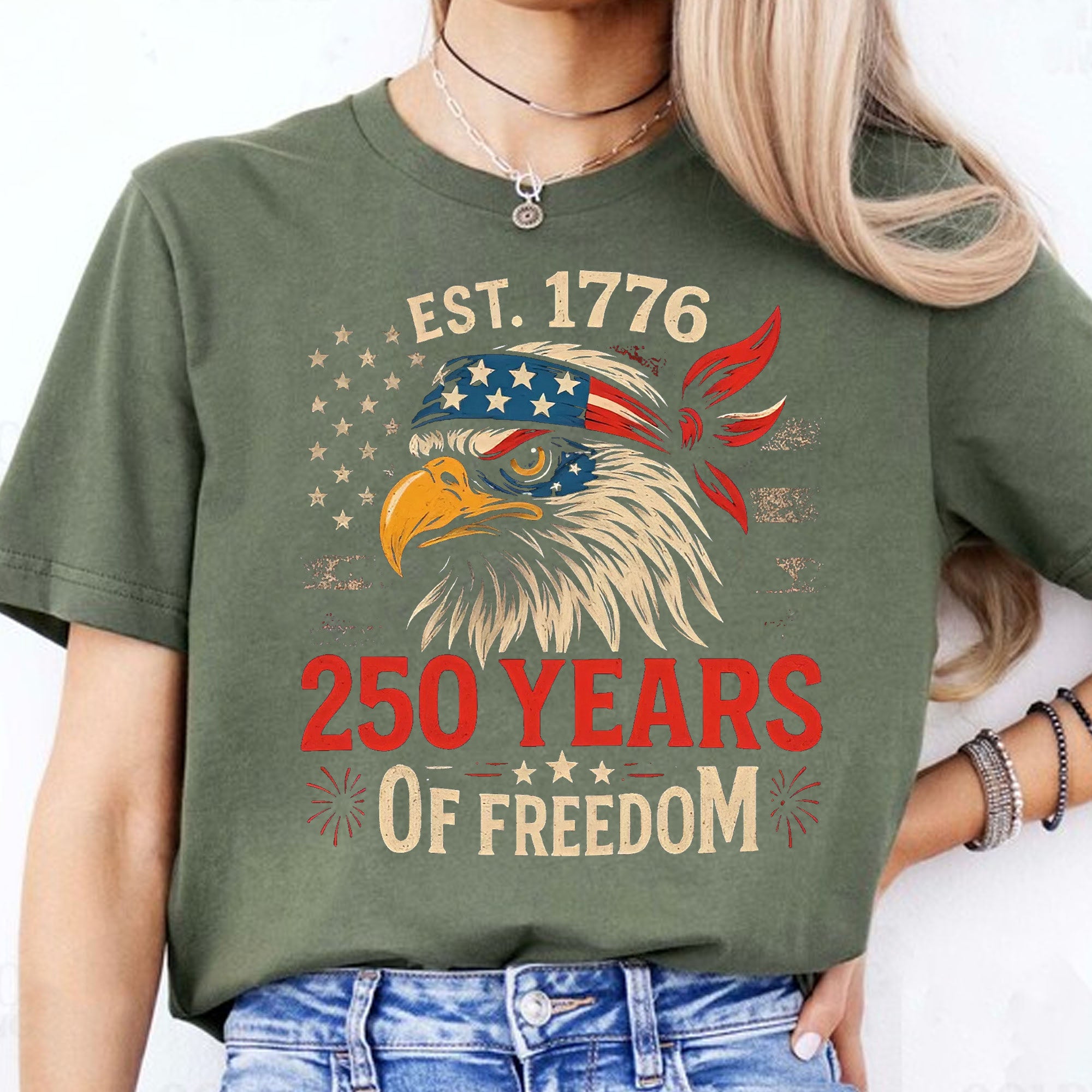 250 Years Of Freedom Shirt | Happy 250th Birthday USA Shirt | America 250th Anniversary Tee | US Flag Vintage Style T-Shirt 682533 - Image 15