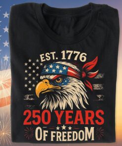 250 Years Of Freedom Shirt | Happy 250th Birthday USA Shirt | America 250th Anniversary Tee | US Flag Vintage Style T-Shirt