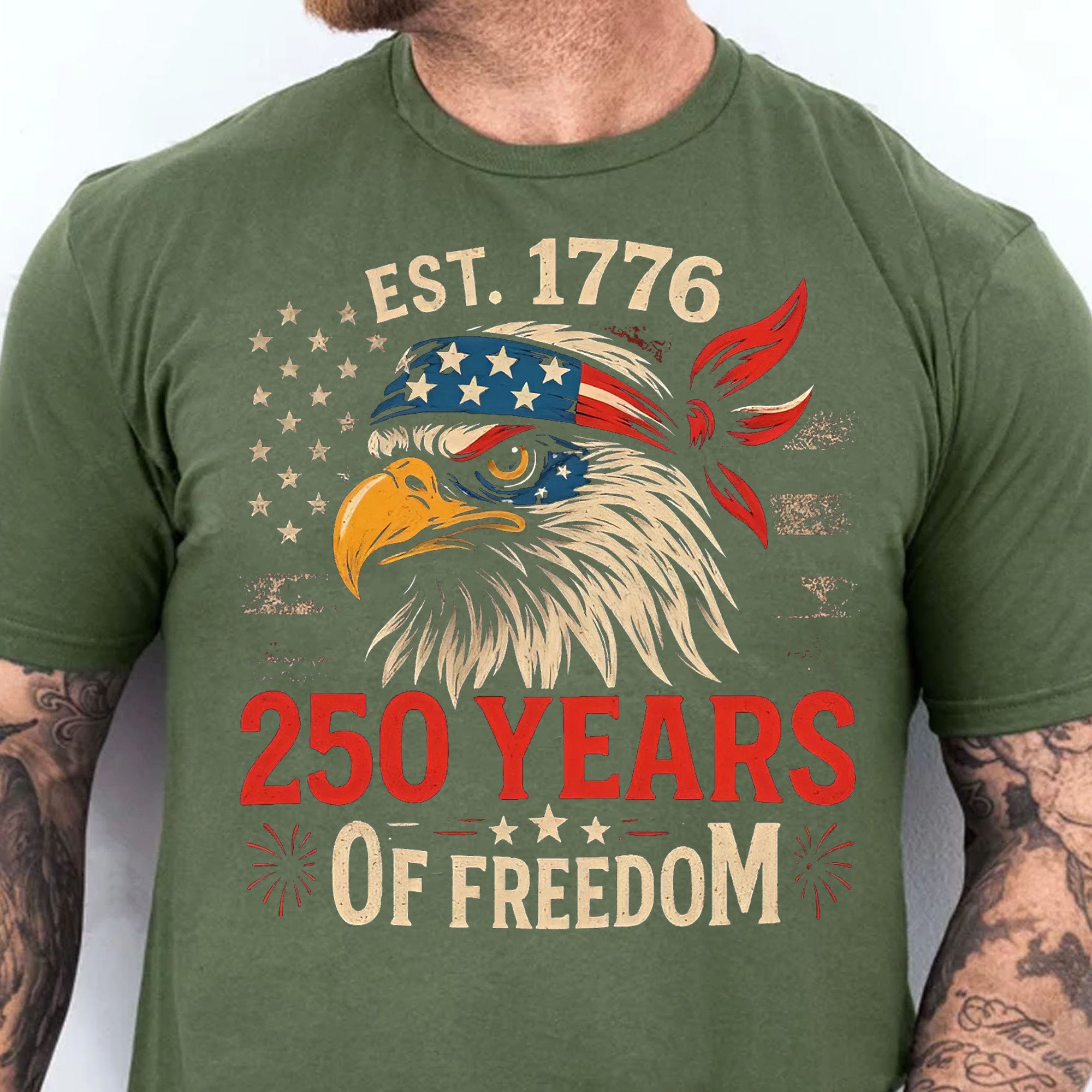 250 Years Of Freedom Shirt | Happy 250th Birthday USA Shirt | America 250th Anniversary Tee | US Flag Vintage Style T-Shirt 682533 - Image 3