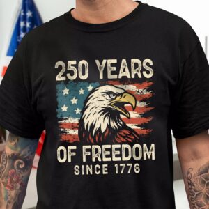 250 Years Of Freedom Since 1776 USA Bald Eagle America Flag Dark Shirt HA75 897366