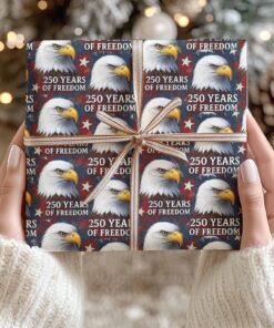 Alternative view of 250 Years Of Freedom Wrapping Paper, 250 Years Anniversary Wrapping Paper, Wrapping Paper For Christmas