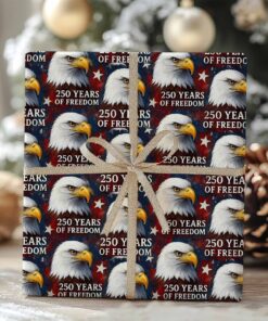250 Years Of Freedom Wrapping Paper, 250 Years Anniversary Wrapping Paper, Wrapping Paper For Christmas