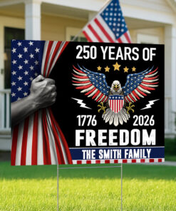 Alternative view of 250 Years of Freedom Yard Sign America 250th Anniversary Garden Sign