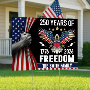 Alternative view of 250 Years of Freedom Yard Sign America 250th Anniversary Garden Sign CH07 896830
