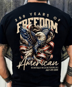 Alternative view of 250 Years Of Freedome America Back Shirt