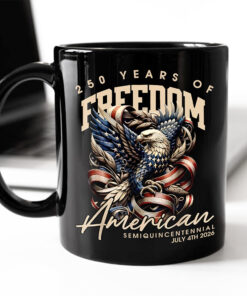 Alternative view of 250 Years Of Freedome America Black Mug
