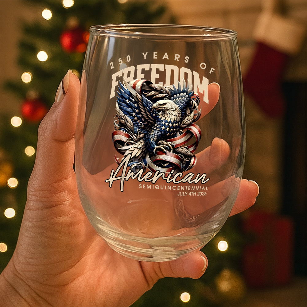 250 Years Of Freedome America Wine Glass TH10 894543 - Image 3