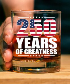 250 Years Of Greatness Glass| America 250 Anniversary | Happy 250th Birthday USA | Patriotic 4th Of July Whiskey Glass Beer Glass