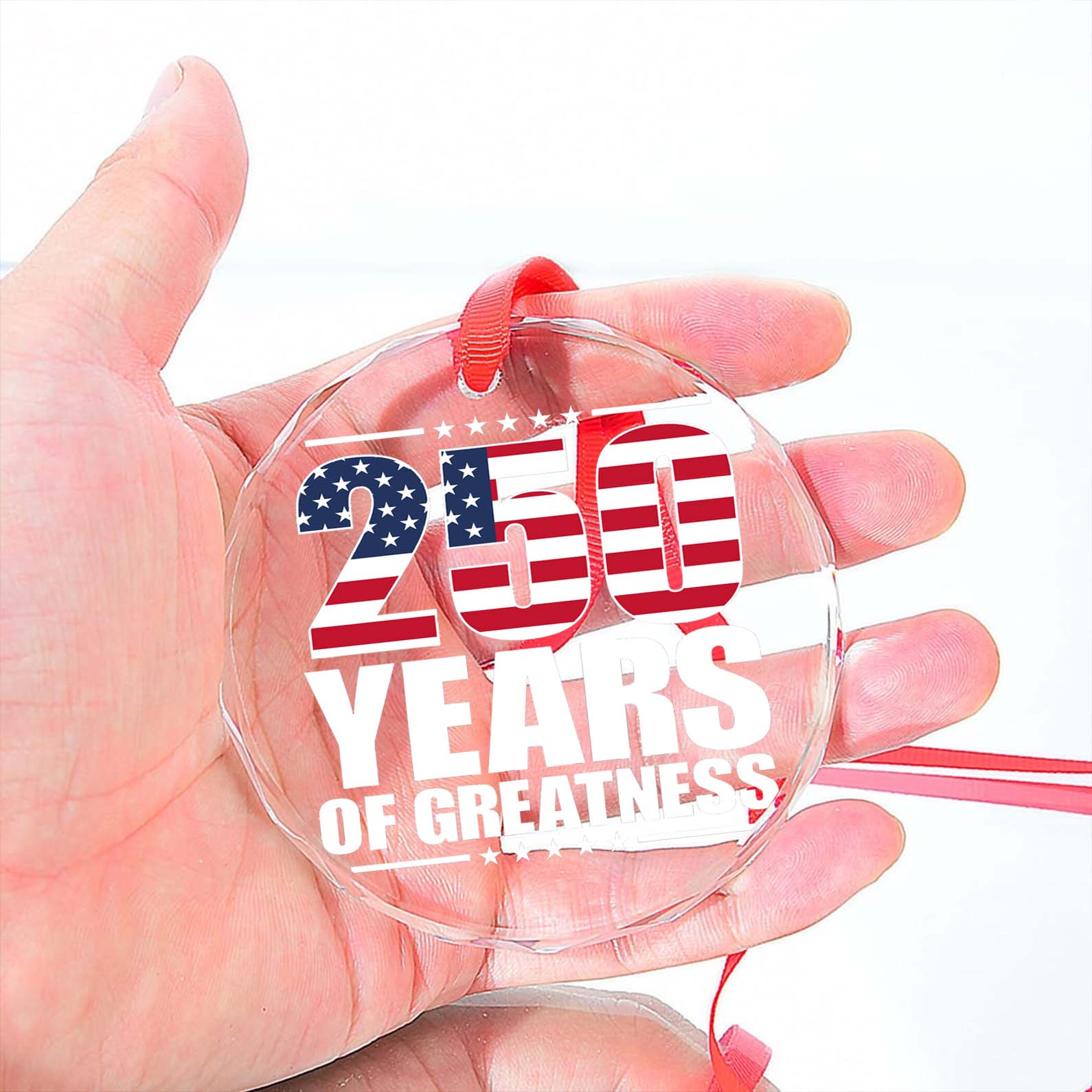 250 Years Of Greatness Glass Ornament | America 250 Anniversary | Happy 250th Birthday USA | Patriotic 4th Of July Glass Ornament For Christmas Decor 682670 - Image 3
