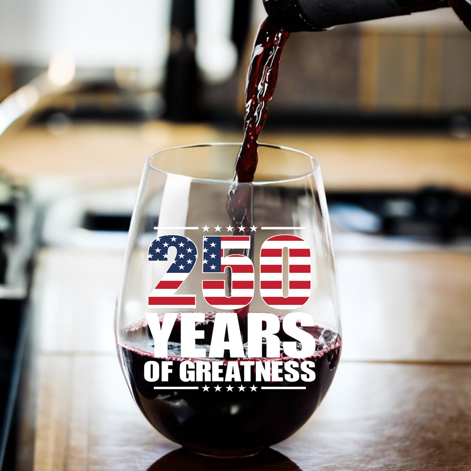 250 Years Of Greatness Wine Glass| America 250 Anniversary | Happy 250th Birthday USA | Patriotic 4th Of July Wine Glass 682670 - Image 4