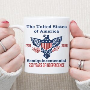 Alternative view of 250 Years of Independence Mug | Happy 250th Birthday USA Mug | America 250th Anniversary White Mug Accent Mug 682595