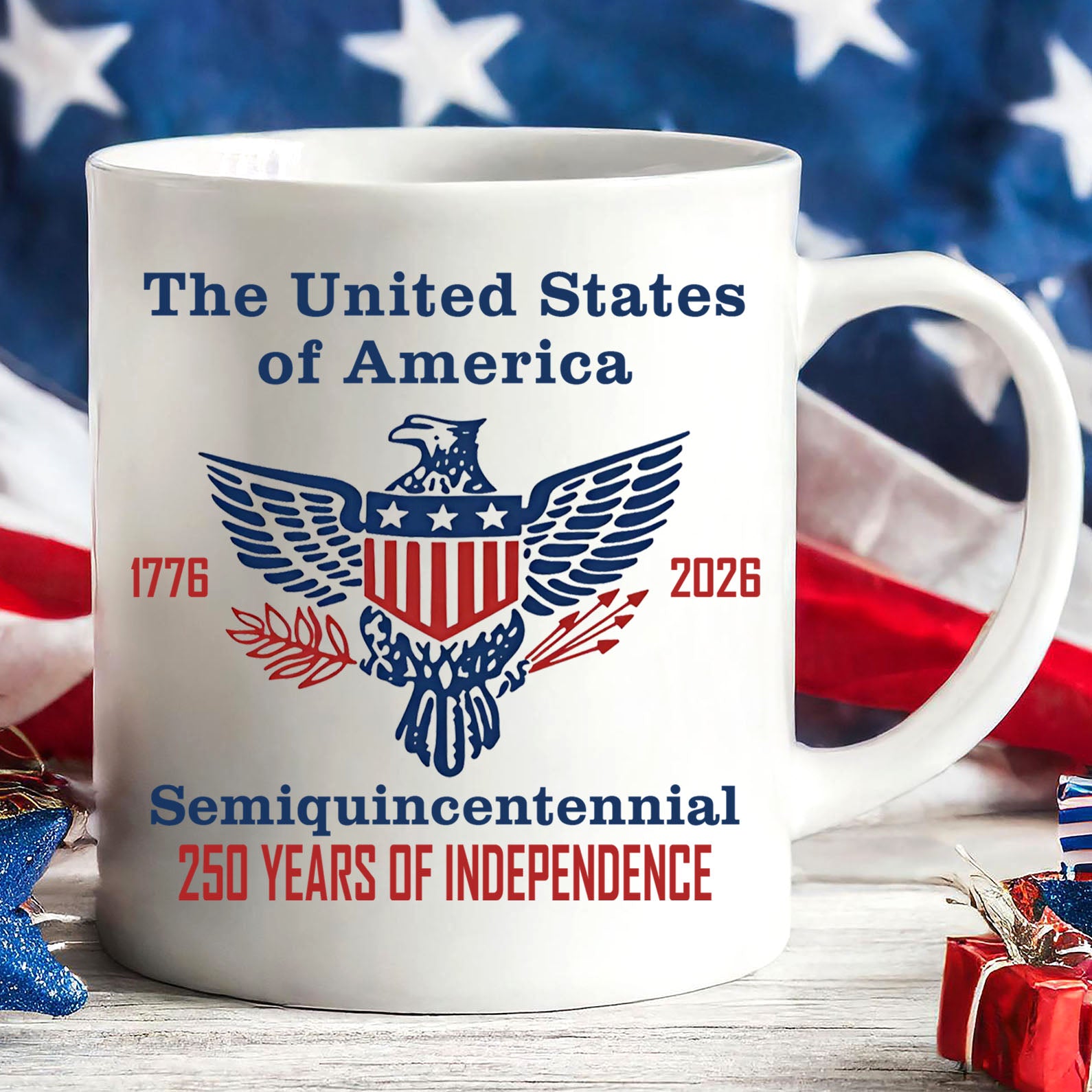 250 Years of Independence Mug | Happy 250th Birthday USA Mug | America 250th Anniversary White Mug Accent Mug 682595 - Image 6