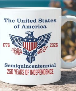 250 Years of Independence Mug | Happy 250th Birthday USA Mug | America 250th Anniversary White Mug Accent Mug