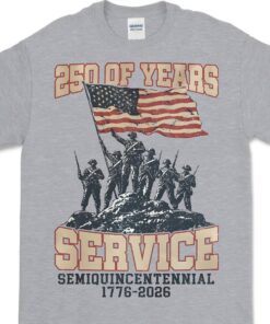 Alternative view of 250 Years Of Service Shirt | Happy 250th Birthday USA Shirt | America 250th Anniversary Tee | Independence Day T-Shirt
