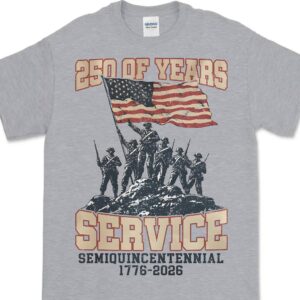 Alternative view of 250 Years Of Service Shirt | Happy 250th Birthday USA Shirt | America 250th Anniversary Tee | Independence Day T-Shirt 682562