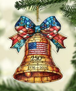 250 Years of the USA Acrylic Ornament | 1776-2026 Liberty Bell Ornament for Christmas Decor
