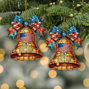 Alternative view of 250 Years of the USA Acrylic Ornament | 1776â€“2026 Liberty Bell Ornament for Christmas Decor 683252