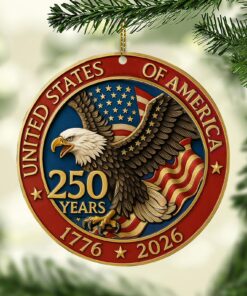 250 Years of the USA Acrylic Ornament | 250 Years Anniversary of America 1776â€“2026 Ornament for Christmas Decor