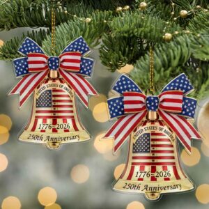 Alternative view of 250 Years of the USA Acrylic Ornament | 250th Anniversary 1776â€“2026 Liberty Bell Ornament for Christmas Decor 683161