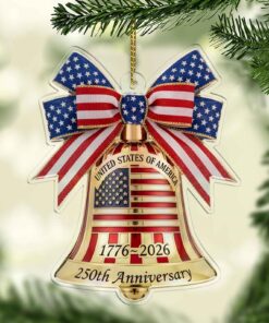 250 Years of the USA Acrylic Ornament | 250th Anniversary 1776-2026 Liberty Bell Ornament for Christmas Decor