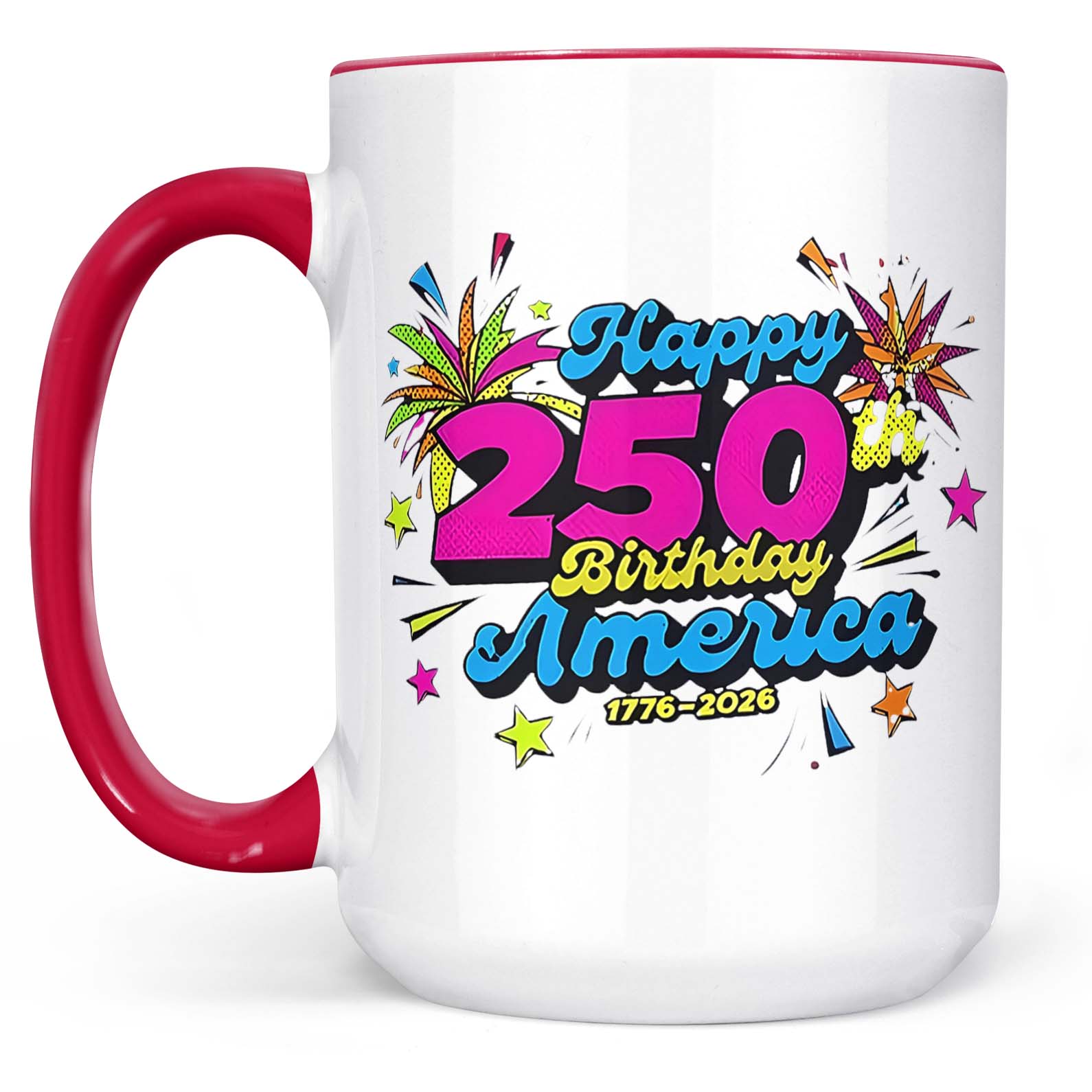 250 Years of USA Independence Mug | Happy 250th Birthday America | Patriotic 4th of July White Mug Accent Mug 682626 - Image 2