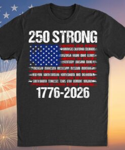 Alternative view of 250 Years Strong 1776-2026 Shirt | Happy 250th Birthday USA | Patriotic 4th Of July Tee | America 250th Anniversary | Independence Day Shirt
