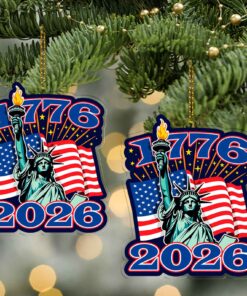 Alternative view of 250 Years USA 1776-2026 Acrylic Ornament | America 250th Anniversary Ornament | 4th of July Ornament Christmas Decor