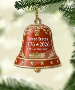 250 Years USA 1776-2026 Acrylic Ornament | Happy 250th Birthday USA Bell Ornament | America 250th Anniversary Ornament