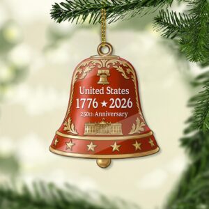 250 Years USA 1776-2026 Acrylic Ornament | Happy 250th Birthday USA Bell Ornament | America 250th Anniversary Ornament 682758