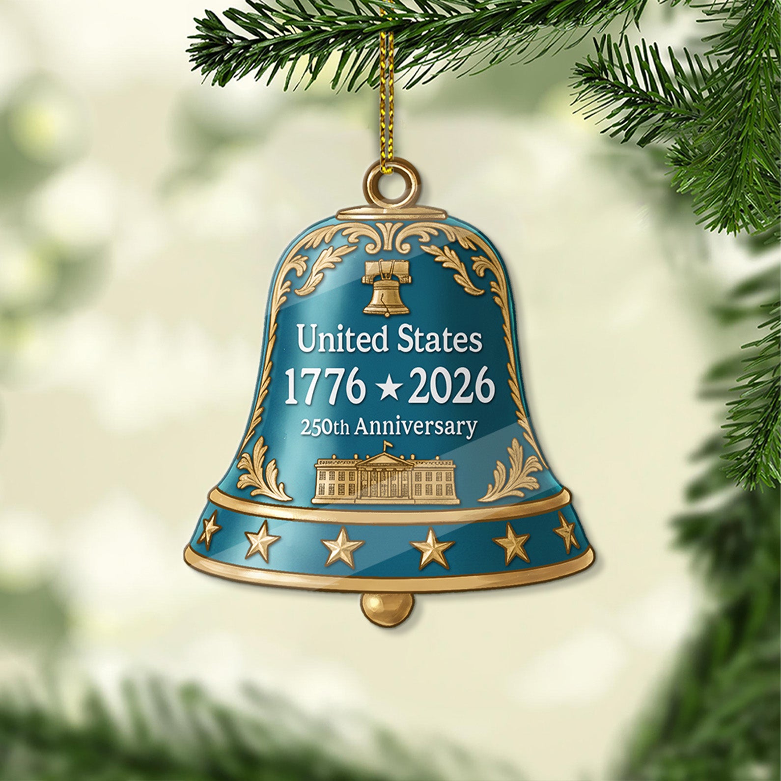 250 Years USA 1776-2026 Acrylic Ornament | Happy 250th Birthday USA Bell Ornament | America 250th Anniversary Ornament 682758 - Image 5