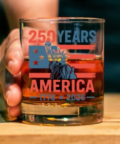 250 Years USA 1776-2026 Glass | Happy 250th Birthday USA Glass | America 250th Anniversary | Independence Day Whiskey Glass Beer Glass