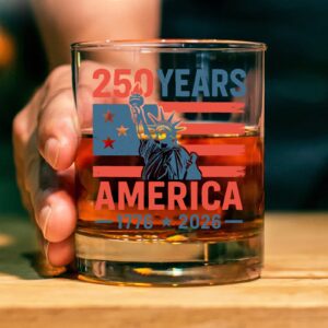 250 Years USA 1776-2026 Glass | Happy 250th Birthday USA Glass | America 250th Anniversary | Independence Day Whiskey Glass Beer Glass 682492