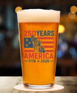 Alternative view of 250 Years USA 1776-2026 Glass | Happy 250th Birthday USA Glass | America 250th Anniversary | Independence Day Whiskey Glass Beer Glass
