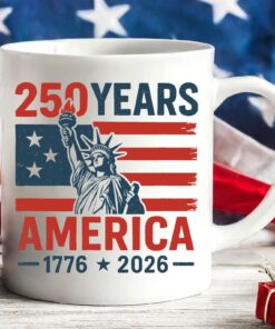 Alternative view of 250 Years USA 1776-2026 Mug | Happy 250th Birthday USA | America 250th Anniversary | Independence Day White Mug Accent Mug