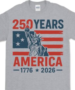 Alternative view of 250 Years USA 1776-2026 Shirt | Happy 250th Birthday USA Shirt | America 250th Anniversary Tee | Independence Day T-Shirt