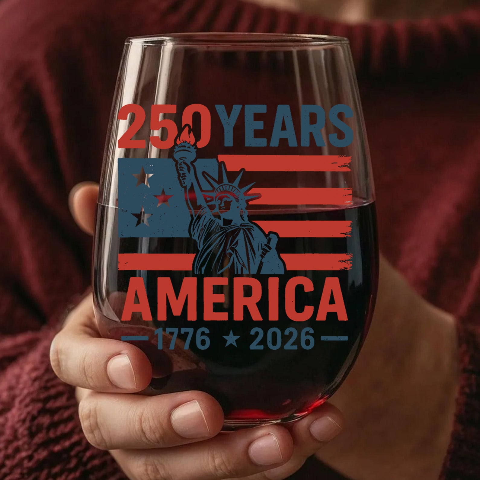 250 Years USA 1776-2026 Wine Glass | Happy 250th Birthday USA Wine Glass | America 250th Anniversary | Independence Day Wine Glass 682492