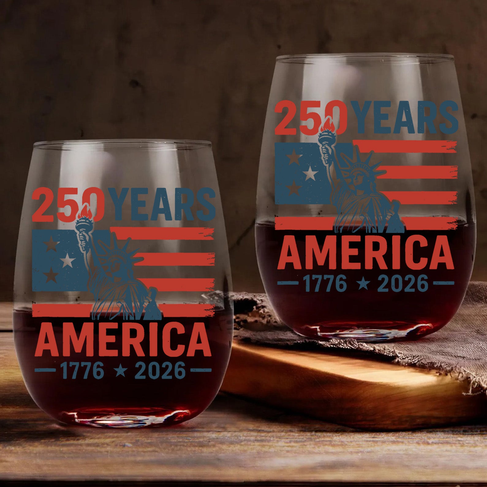 250 Years USA 1776-2026 Wine Glass | Happy 250th Birthday USA Wine Glass | America 250th Anniversary | Independence Day Wine Glass 682492 - Image 5