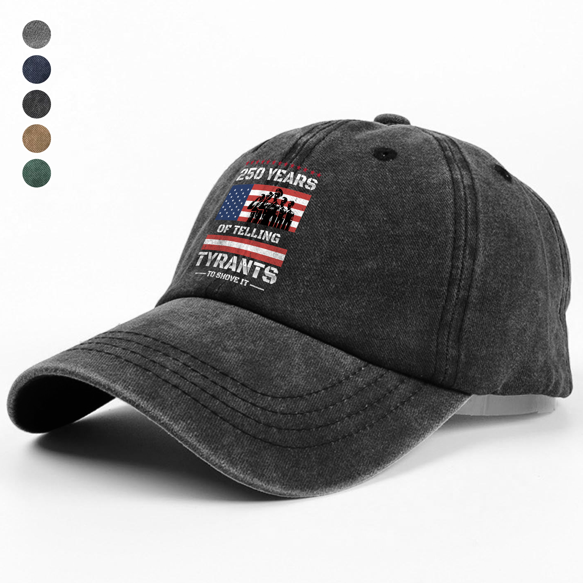 250 Years USA 250th Anniversary America Celebration Washed Baseball Denim Cap CH07 896750 - Image 4