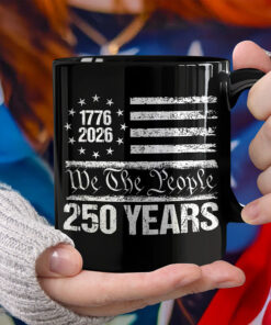250 Years USA 250th Birthday 1776-2026 Eagle Flag Black Mug