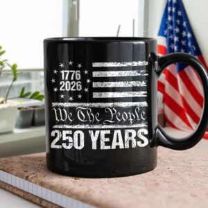 Alternative view of 250 Years USA 250th Birthday 1776-2026 Eagle Flag Black Mug HO82 894578