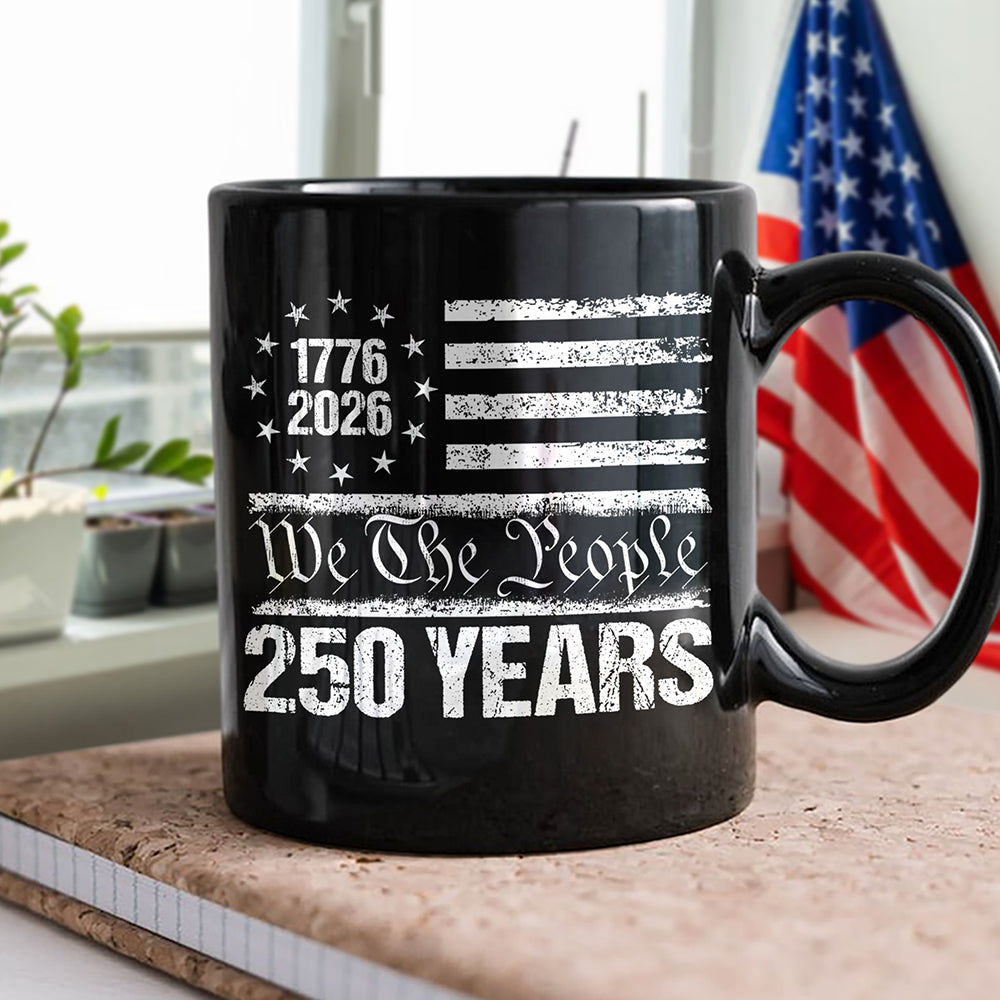 Alternative view of 250 Years USA 250th Birthday 1776-2026 Eagle Flag Black Mug HO82 894578