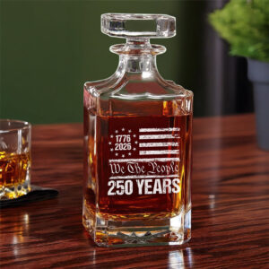 Alternative view of 250 Years USA 250th Birthday 1776-2026 Eagle Flag Decanter HO82 894576