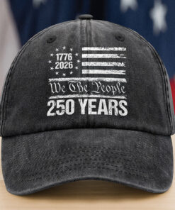 250 Years USA 250th Birthday 1776-2026 Eagle Flag Washed Denim Baseball Cap
