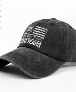 Alternative view of 250 Years USA 250th Birthday 1776-2026 Eagle Flag Washed Denim Baseball Cap
