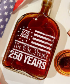 Alternative view of 250 Years USA 250th Birthday 1776-2026 Eagle Flag Whiskey Bottle
