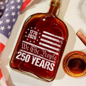 Alternative view of 250 Years USA 250th Birthday 1776-2026 Eagle Flag Whiskey Bottle HO82 894574