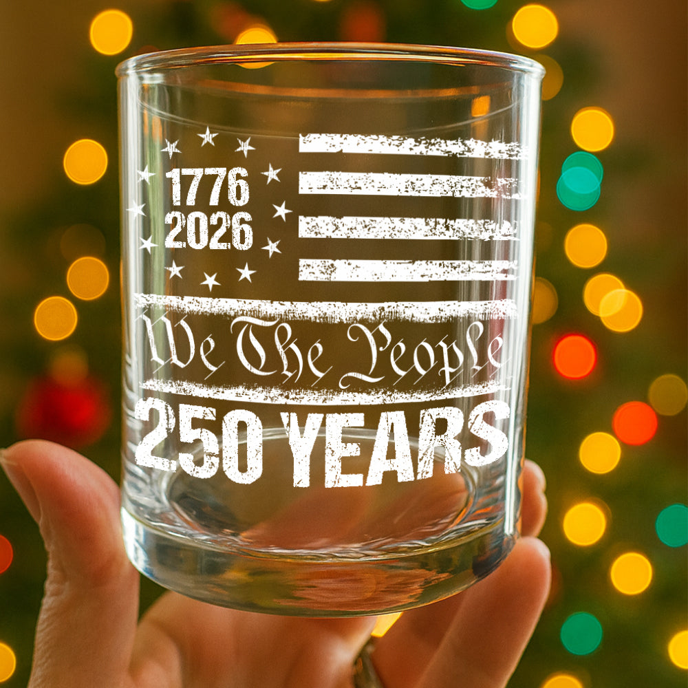 Alternative view of 250 Years USA 250th Birthday 1776-2026 Eagle Flag Whiskey Glass HO82 894568