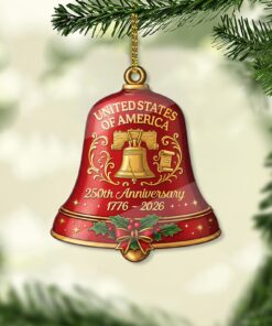 250 Years USA Acrylic Ornament | United States 1776-2026 Bell Ornament | Christmas Decor